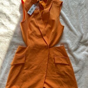 Dynamite Vibrant Orange Blazer Dress